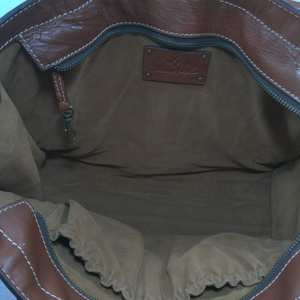 Patricia Nash Zancona Heritage Western Cognac Leather Tote Bag Purse Pocketbook - Picture 11 of 14